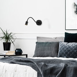 Opviq Aplique de Pared Negro con Altura Ajustable